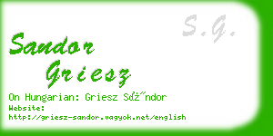 sandor griesz business card